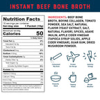 Bare Bones Beef Bone Broth Instant Powder Mix Packets 16 Pack