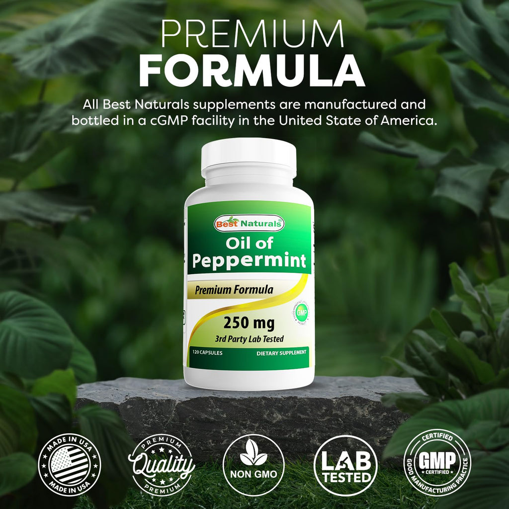 Best Naturals Peppermint Oil 250 mg 120 Capsules (120 Count (Pack of 2))