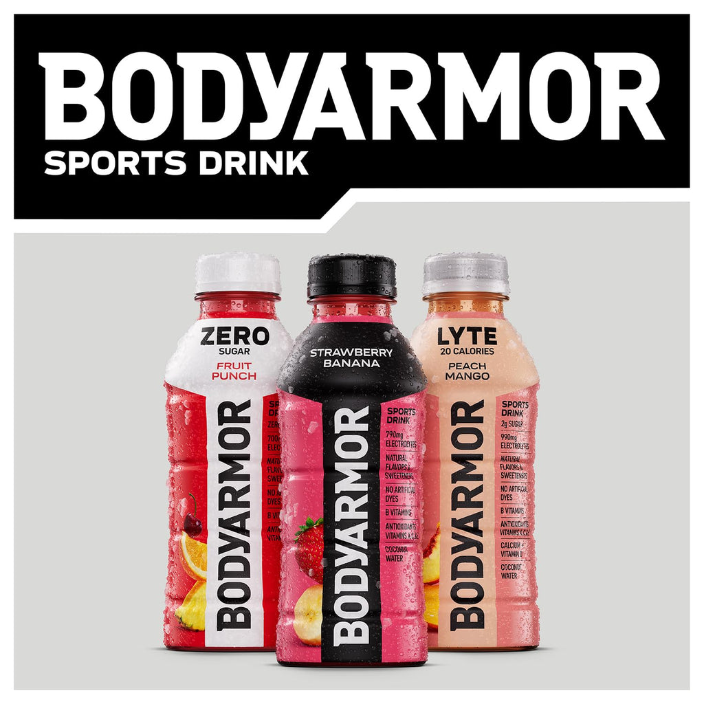 BODYARMOR LYTE Sports Drink, Peach Mango Electrolyte Drink, 16 Oz (12 Pk)