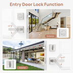 Camtek Front Door Lock Set with Deadbolt, Exterior Door Handle with Single Cylinder Deadbolt Lock, Flat Square Passage Brushed Nickel Door Locks for Front Door, 3 Pack (All Same Keyed Alike)