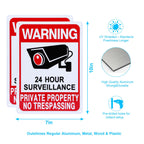No Trespassing Signs Private Property 2-Pack, 10x7in, Upgraded Enlarged Cam