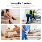 Plantar Fasciitis Sock (6 Pairs) for Men and Women, Compression Foot Sleeves with Arch and Ankle Support, Gray, Large