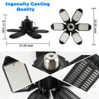 POLARPRA LED Garage Light - 160W LED Garage Ceiling Lights 16000LM Super Bright Garage Lighting with 6 Deformable Panels E26/E27 Screw in Led Shop Lights for Basement Workshop Warehouse Attic