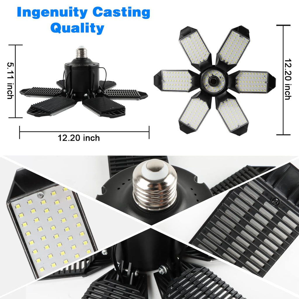 POLARPRA Garage Lights - 32000LM LED Garage Ceiling Lights 6500K Daylight