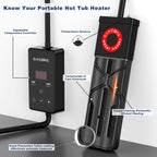GANDONE Dual Spa Water Heater, Portable Hot Tub Immersion Water Heater Cast Aluminum Submergible mit Temperature Sensor and Digital Display for Bathtub