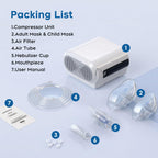 Smart Digital Display Nebulizer Machine for Adults and Kids, Compressor with Timing Function-0519-AUD-D77-K6