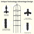 2 Pack 70.87" Garden Obelisk Trellis for Climbing Plants, Pyramid Design for Roses, Clematis, Jasmine, and Vegetable Vines, Indoor & Outdoor Use, Black