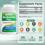 Best Naturals Berberine Plus 1000 mg/Serving 120 Capsules - (Pack of 3)