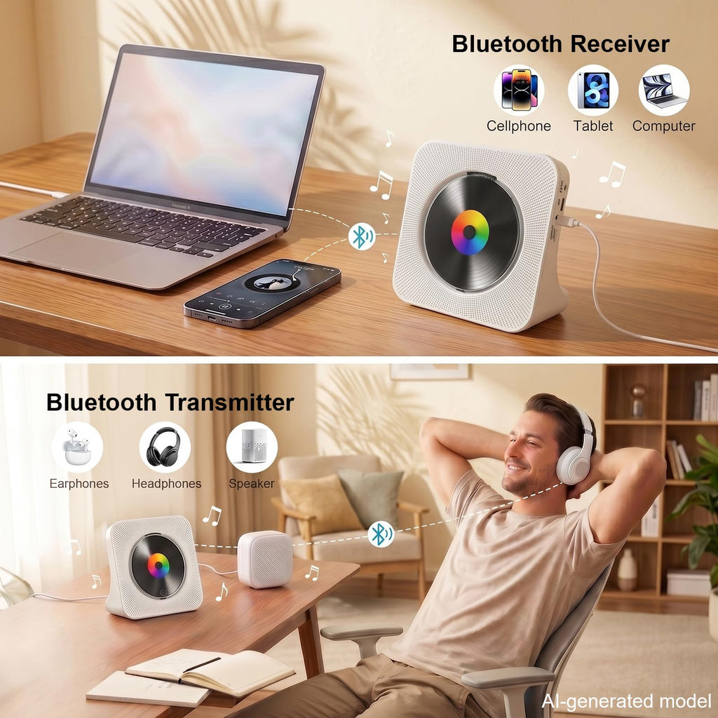 Gueray CD Player Portable Bluetooth Desktop CD Players for Home