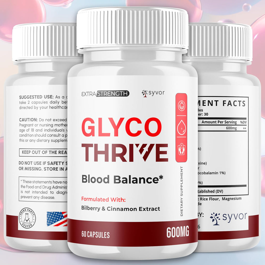 (2 Pack) Glyco Thrive Capsules, Official GlycoThrive Glycogen Support Pills with All Natural Ingredients, Advanced Formula Health Supplement with Max Strength Vitamins for Women & Men (120 Capsules)