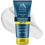 Oars + Alps Travel Sunscreen for Face & Everday Use, SPF 37 Anti Aging Face Sunscreen & Body Lotion, Infused with Hyaluronic Acid, Vitamin E and B5, No White Residue, Water & Sweat Resistant, 2oz