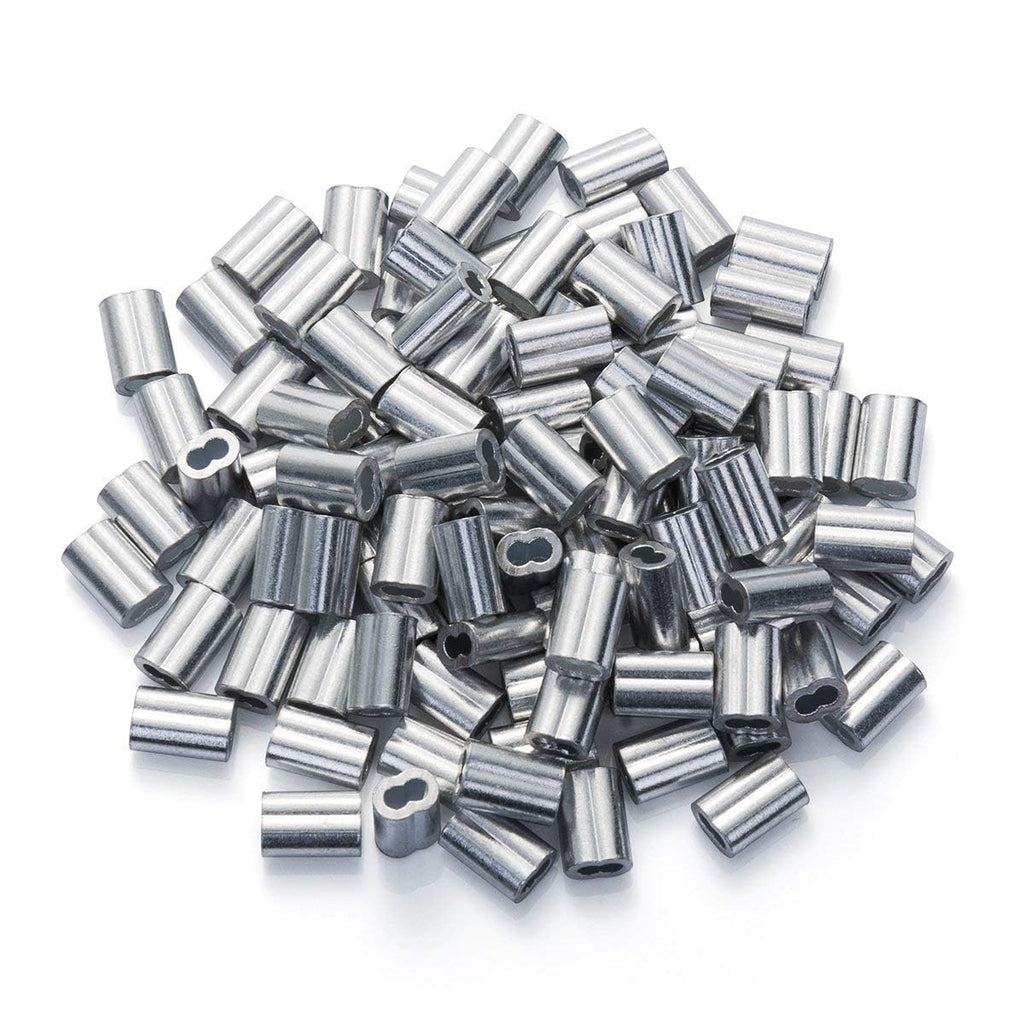 1/16 Aluminum Ferrules, Crimping Loop Sleeves 200PCS, Wire Rope Crimps