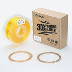 AMOLEN 3D Printer TPU Filament 1.75mm, Transparent Yellow, 0.8KG/1.8LBS +/- 0.03 mm, Includes Sample Wood Filament & Shining Gold Filament.