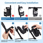 Joxodak Wheelchair Cup Holder 2 in 1 Strap-on Walker Cup and Phone Holder Compatible with Drive Medical Nitro Rollator Walkers Cup Holder for Wheelchair, Walker, Rollator, Camper