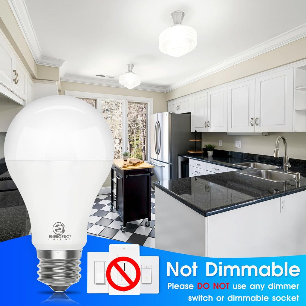 ENERGETIC SMARTER LIGHTING A21 LED Bulbs 150 Watt Equivalent LED Light Bulb, Soft White 2700K, 2600 High Lumens Super Bright Light Bulb, E26 Base, Non Dimmable, UL Listed, 2 Pack