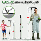 Heavy Duty Bow Rake for Lawns, 17 Tine Metal Rake Level Soil 5.58FT