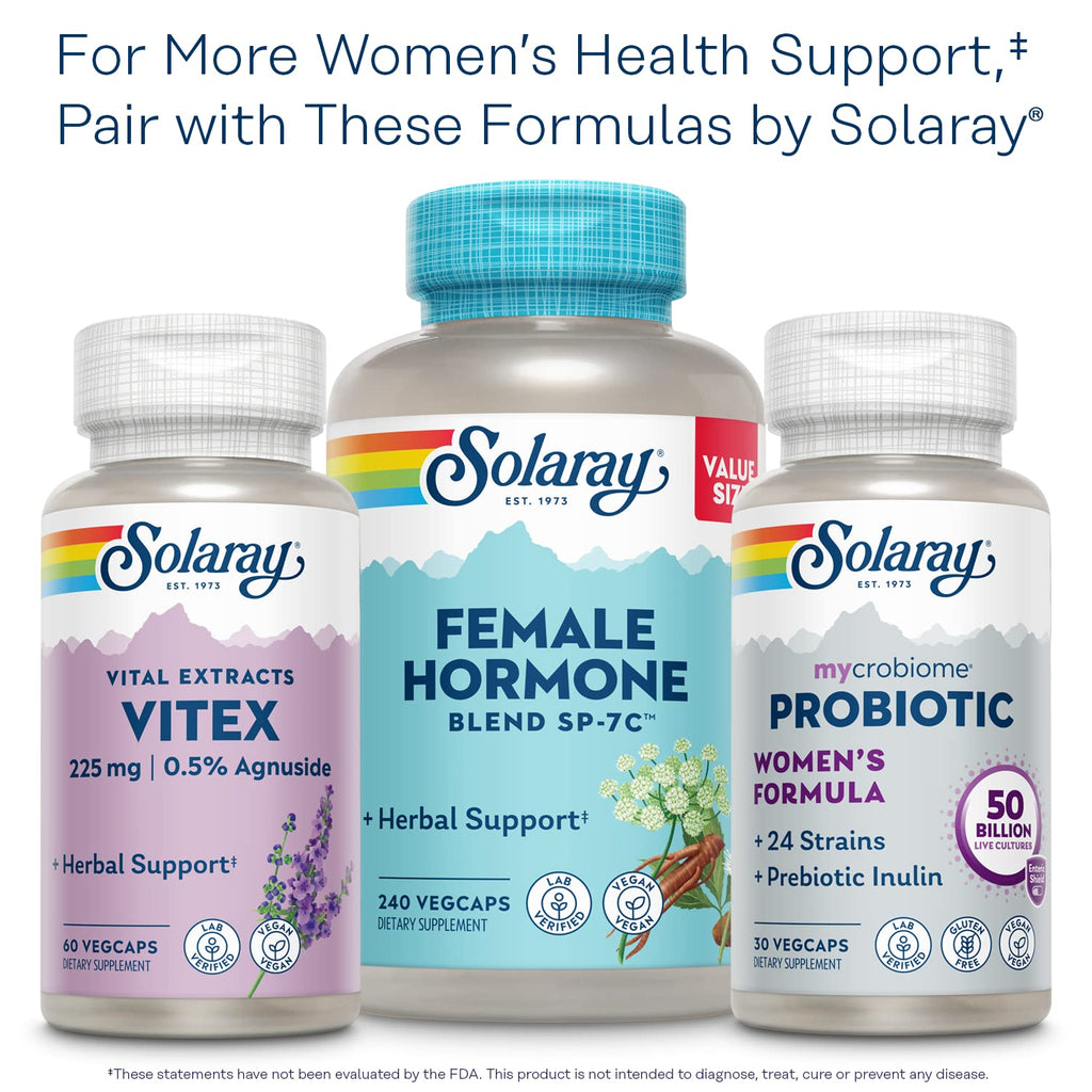 SOLARAY Once Daily Phytoestrogen - Phyto Estrogen Supplement for Women with Black Cohosh, Dong Quai, Wild Yam, Soy Isoflavones - Women's Health Support - 60-Day Guarantee, 30 Servings, 30 VegCaps