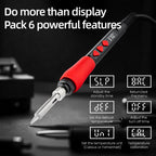 Soldering Iron Kit, 60W LED Display Digital Solder Pen, 5 Replaceable Tips, 21-in-1 Fast Heating with Solder Wire, Stand, Desoldering Pump, for Electronics Repair Hobby DIY 120V US Plug from Plusivo