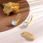 1.0ct Moissanite Gold Dangle Earrings for Women Drop Leverback Earrings
