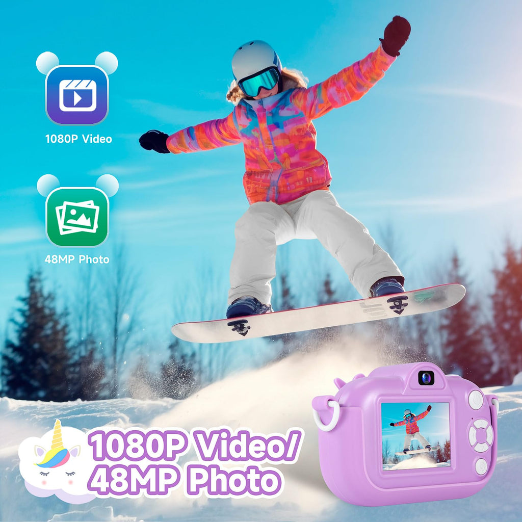 MAVOKIS Kids Camera Digital Camera for Age 3-8, 1080P Toddler Camera for Kid with 32GB SD Card, Toddler Girls Toys Age 6-9, Christmas Birthday Gifts for Children, Purple