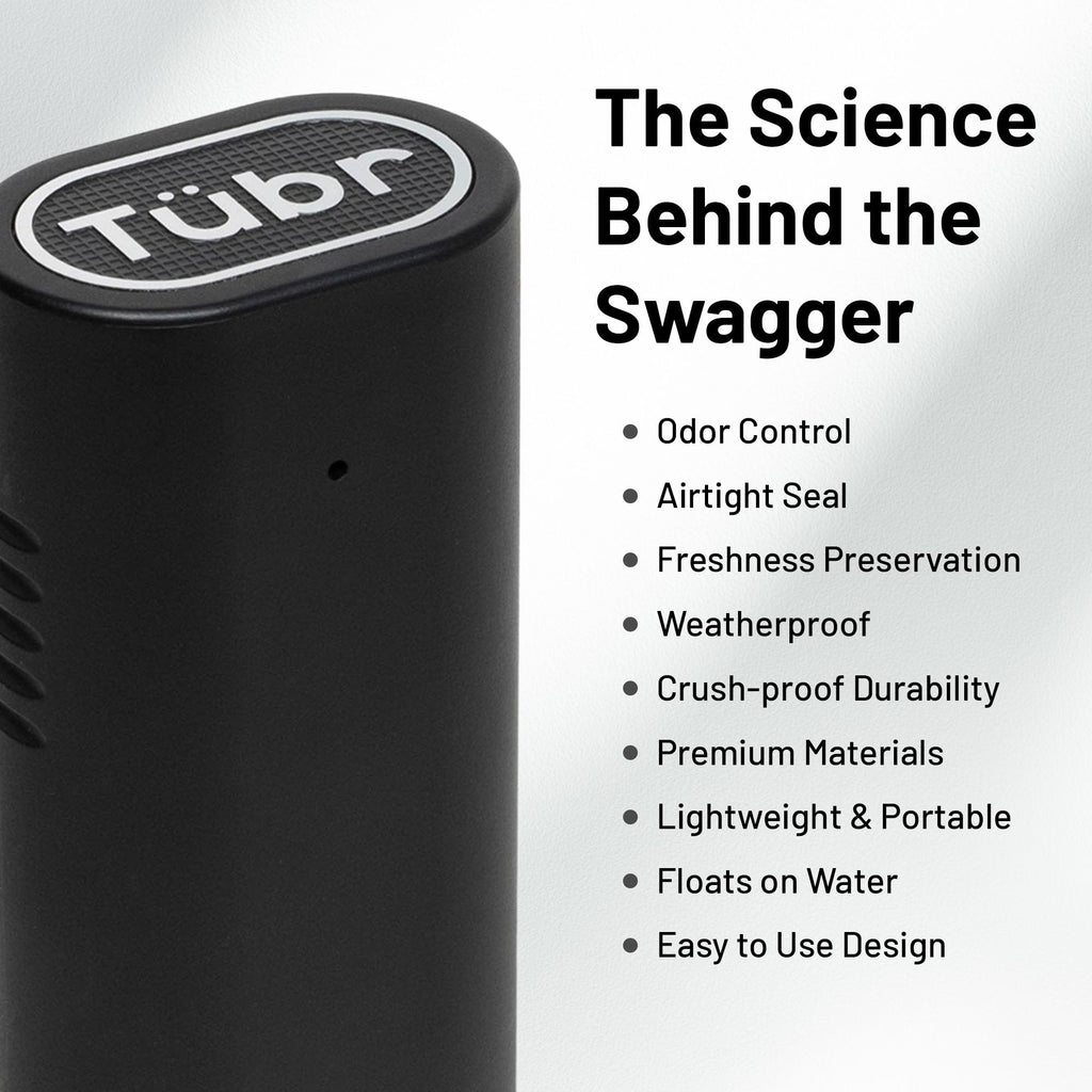 TUBR Kingz Premium Storage Unit - Odor Proof, Airtight, Waterproof Case for 4 Pre-Rolls, Cigarillo - Portable Crush-Resistant BPA-Free Container, Carrying Storage for Travel, Parties, Daily (Raven)