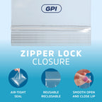 Clear Plastic Reclosable Zip Bags - Bulk GPI Case of 1000, 4" x 6" 2 mil Thick Strong & Durable Poly Baggies With Resealable Zip Top Lock For Travel, Storage, Packaging & Shipping.
