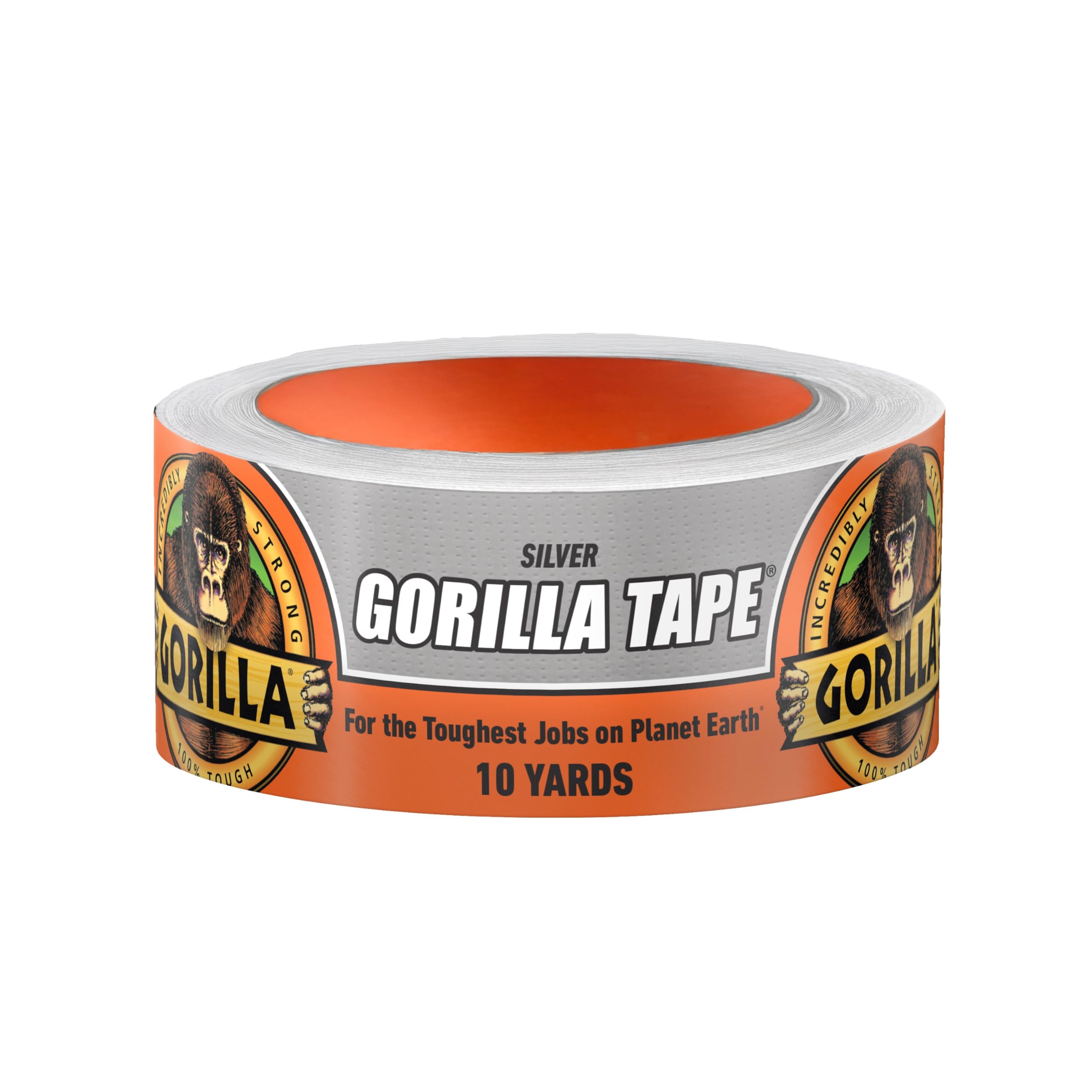 Gorilla Heavy Duty Duct Tape, Silver, 1.88 in x 10 yd, 1-Pack