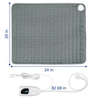 24"X20" Electric Heating pad with 6 Heat Settings, Auto Shut Off, Dark Gray Dry Electric Heating for Back Neck Knee Arms Legs Shoulder Heat Pads for Christmas Birthday Father's Day Mother's Day