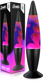 JAMBO 16" Beautiful Lamp- Blue with Purple Wax, Relaxing Liquid Lamp for Living Room Office Bedroom Adults Teens Kids, Magma Light, Night Light Nightlight, Home Decor