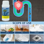 4Pcs Wild Tornado Pipe Dredge, Powerful Sink and Drain Cleaner Powder, Quick Foaming Drain Cleaner for Kitchen, Bathroom & Toilet Pipes