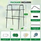 Cucumber Trellis for Raised Bed and Garden, 47" H x 31" W U-Shaped Metal Garden Trellis for Climbing Plants with Nylon Netting, Vegetable Support Frame