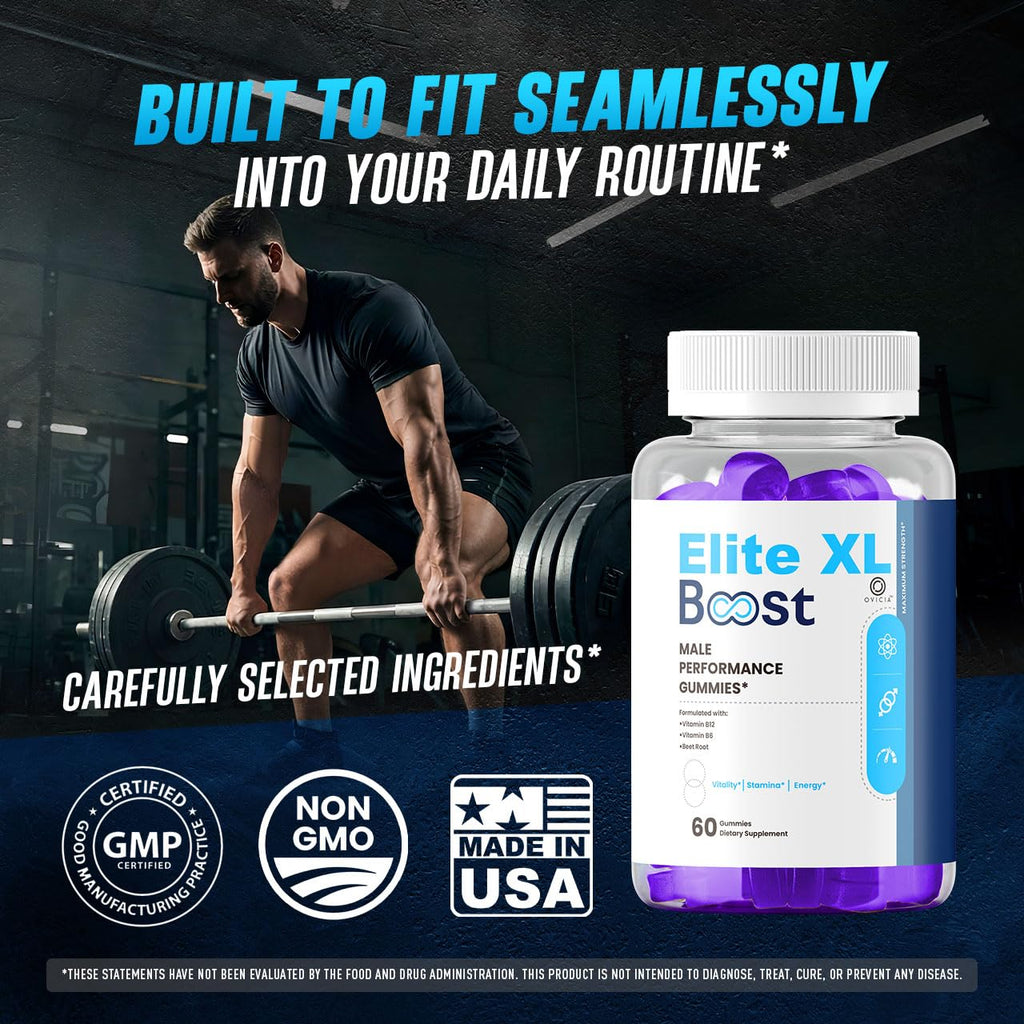 Elite XL Boost Gummies - Official EliteXL Boost Advanced Premium Formula Support Maximum Strenght, All Natural Ingredients Vitamins for Overall Health & Wellness, 60 Gummies for 1 Month