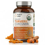 Organic Turmeric Curcumin Capsules with Black Pepper & Organic Ginger, 95% Curcuminoids, High Potency Turmeric Supplement for Joint Support & Inflammation, 120 Vegetarian Capsules