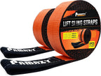 2 Pack 2" x10FT Super Sturdy Lift Sling Strap, 18800 Pound Capacity Heavy Duty Eye-Eye Nylon for Hoist, 2-Ply Twist Polyester Rigging, Tree Saver Recovery Web Sling Winch