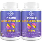 lipmaxmall Liposomal Alpha Lipoic Acid 1500mg - with Acetyl-L-Carnitine 900mg & Ubiquinol 100mg & Vitamin E 15mg，ALA Supplement for Antioxidants Glucose Metabolism Nerve Energy,60 Softgels (2 Bottle)