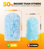 30 Count Duster Refill for Swiffer Duster with 1 Handle, One-Sided Disposable Dusters Refills with 4X Microfibers, Unscented Dusters for Cleaning Home, Furniture, Blinds & Vent