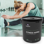 Wipex Yoga Mat Cleaner Wipes, EWG Verified, 400 Ct Plant-Based Lemongrass, Eucalyptus & Vinegar Wipes for Gym & Fitness Equipment & All Purpose Gym Cleaning - Safe for Peloton Bikes & Treadmills