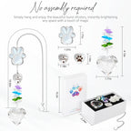 Pet Memorial Gifts for Loss of Dog or Cat, Paw Print Crystal Suncatcher