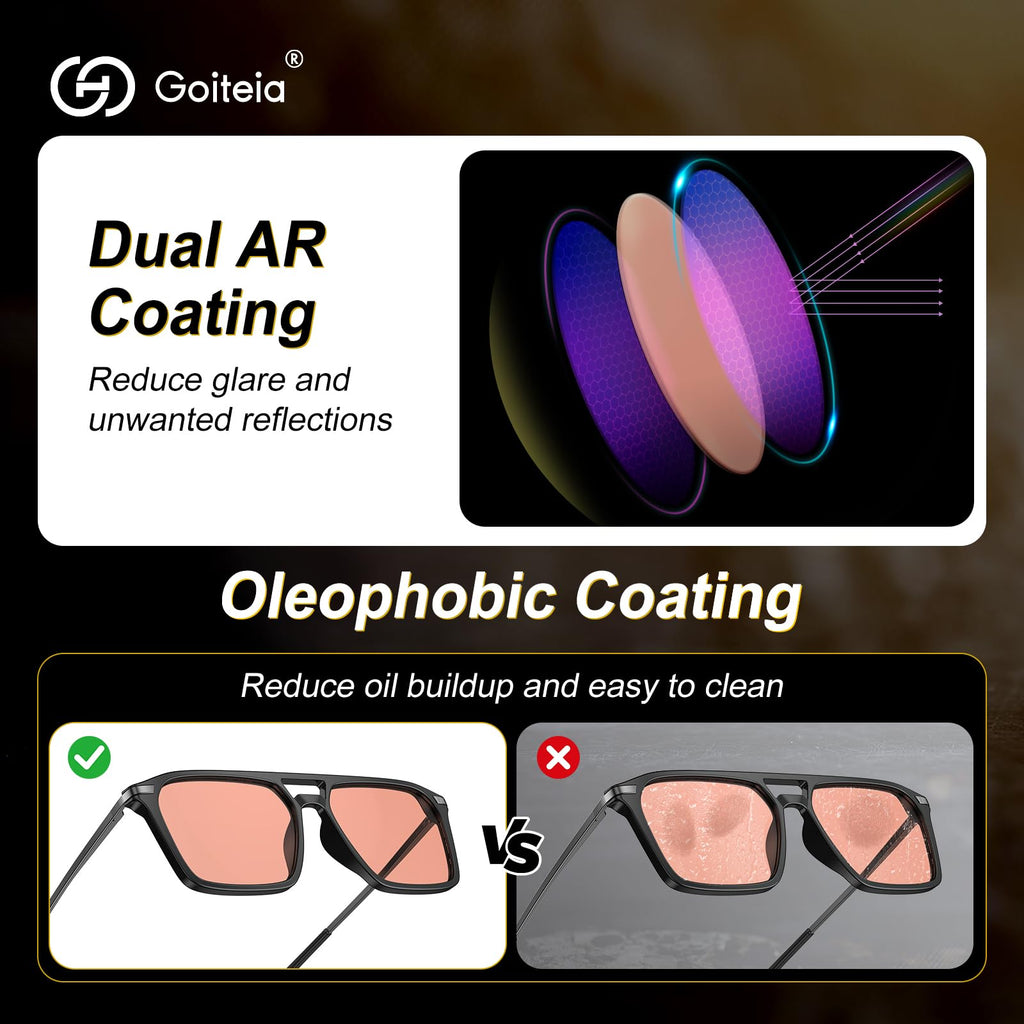 Goiteia FL 41 Migraine Glasses,Light Sensitivity Glasses for Fluorescent LED Glare,Photophobia,Computer Screen Glare,Spring Hinges for Better Comfort