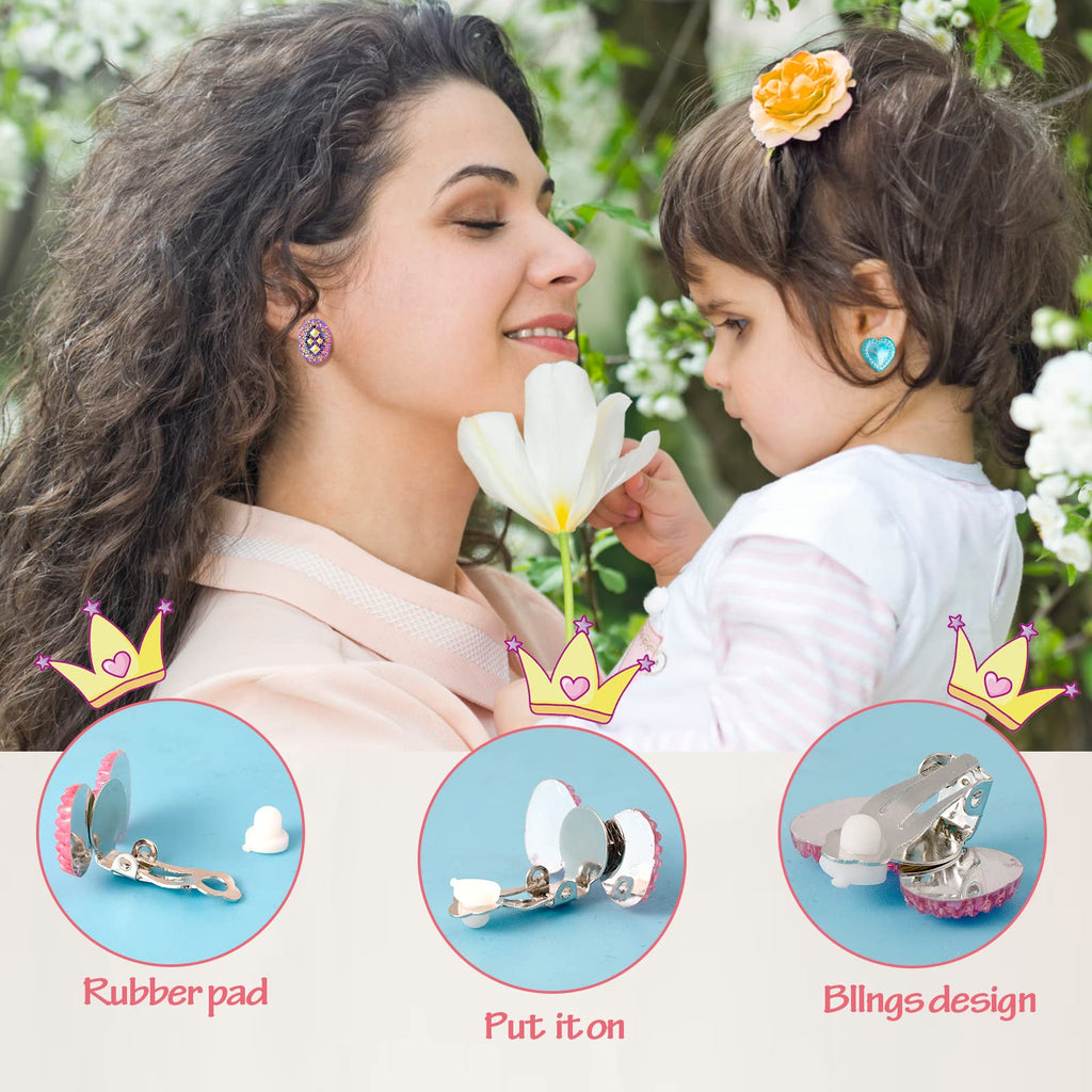 Kids Clip On Earrings for Girls 20/30 Pairs Hypoallergenic Clip on Earrings for Kids Cute Animal Earrings for Little Girls Toddlers Jewelry Set Party Favor Gift (40 Pairs)