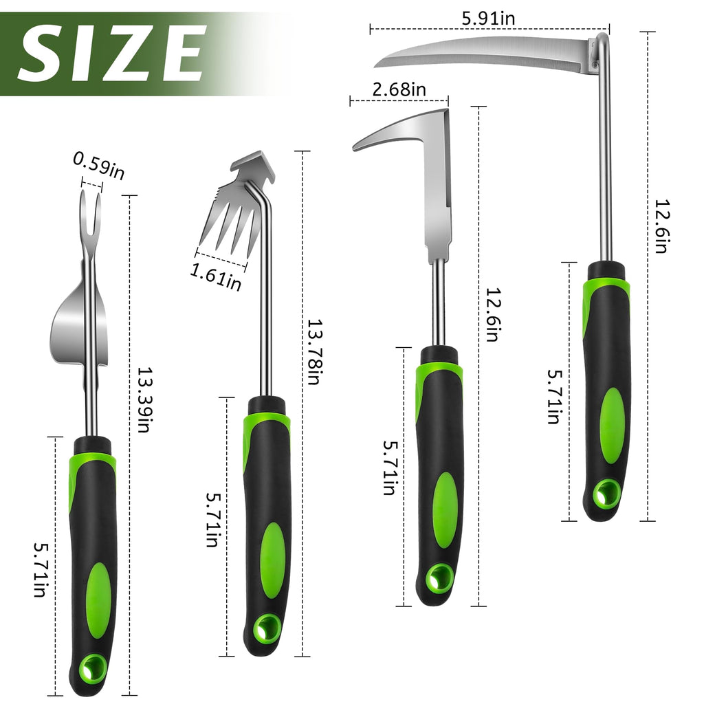 JXWENBYX Weed Puller Tool, 4 Pack Stainless Steel Weed Remover Tool, Portable Weeding Tools Gardening, Crack Weeder Tool, Uprooting Weeding Tool for Backyard Farm Planting
