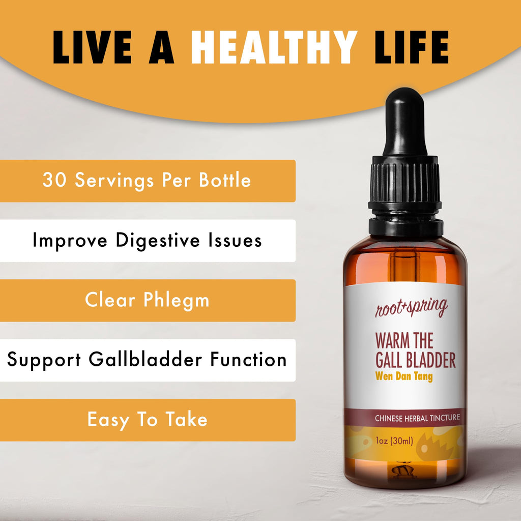 root + spring Warm The Gallbladder - Wen Dan Tang - Herbal Tincture (Liquid Extract) - Wen Dan Wan Concentrate with Dropper - Natural TCM Herb Blend Supplement 1 oz (Pack of 2)