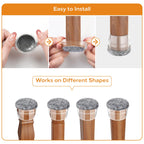 Meldel 24 PCS Silicone Chair Leg Floor Protectors Extra Small(0.6"-0.8") Rubber Felt Furniture Pads Chair Legs Caps/Covers for Hardwood Floors, Tile from Scratches & Reduce Noise - Round, Grey