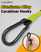 8 Pcs 36 Inch Carabiner Bungee Cord with Aluminum Alloy Hooks, Black Bungee Straps with Superior Elasticity & Excellent UV Protection for Luggage Rack, Cargo, Hand Carts, Bike, Camping, Outdoor