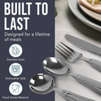 BUNMO Weighted Utensils for Hand Tremors – 4pc Adaptive Utensils for Elderly, Persons w/weak hands – Discreet Travel Wrap, Stainless Steel & Dishwasher Safe – Weighted Silverware Set