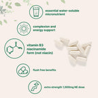 Vitamin B3 Niacinamide 500mg Per Capsule, 400 Capsules | 1,000mg Flush Free Niacin Per Serving, Essential B Vitamin Supplement | Non-GMO, Gluten Free