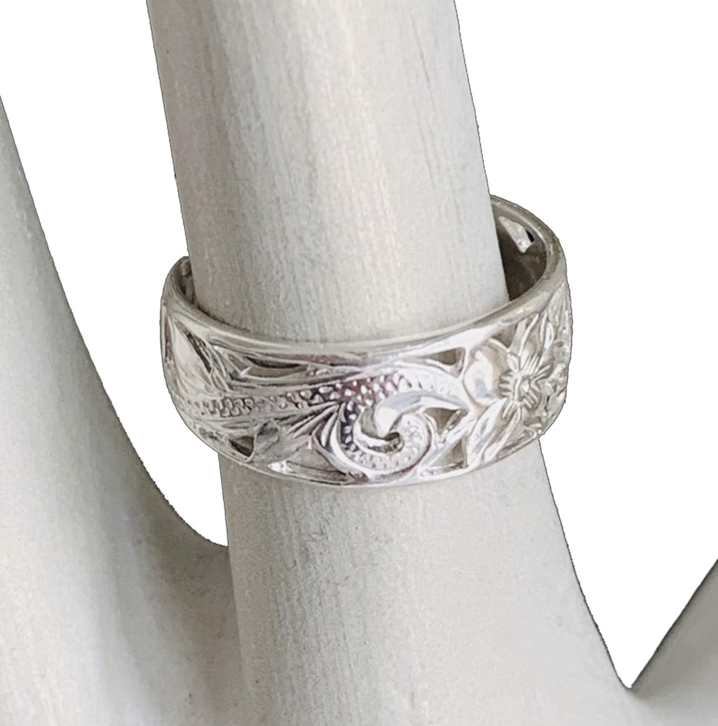 Toe Ring | Hawaiian Leilani .925 Sterling Silver Ring | 6mm Comfort Fit Adjustable Cuff Toe Ring | Unisex Men and Women