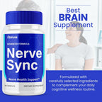 Nerve Sync Capsules, NerveSync Pills for Neuropathy Brain Health Support Supplement with Premium Blend Vitamins, Nerve Health Function All Natural Maximum Strength Wellness Reviews (60 Capsules)