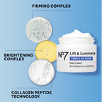 No7 Lift & Luminate Triple Action Face Cream - Fragrance Free Face Moisturizer with SPF 30 - Formulated with Anti Aging Collagen Peptides & Brightening Complex (1.69 Oz)