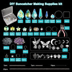 600 PCS DIY Suncatcher Kit Crystal Suncatchers for Windows Hanging Sun Catcher Kits for Adults Hanging Prism with Rainbow Maker for Indoor Window Garden Christmas Tree Decor Wedding Home